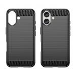 Carcasa Flexible Carbon compatibila cu iPhone 16 Black 6 - lerato.ro