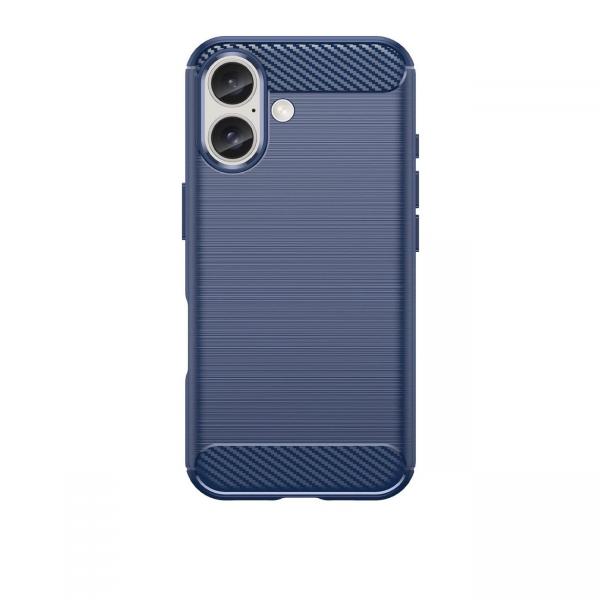Carcasa Flexible Carbon compatibila cu iPhone 16 Blue