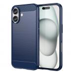 Carcasa Flexible Carbon compatibila cu iPhone 16 Blue 7 - lerato.ro