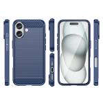 Carcasa Flexible Carbon compatibila cu iPhone 16 Blue 6 - lerato.ro