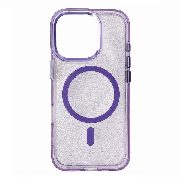 Carcasa Glitter MagSafe compatibila cu iPhone 16 Pro Max Purple
