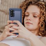 Carcasa Flexible Carbon compatibila cu Samsung Galaxy A36 / A56 5G Blue 6 - lerato.ro