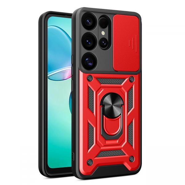 Carcasa Hybrid Armor CamShield compatibila cu Samsung Galaxy S25 Ultra Red