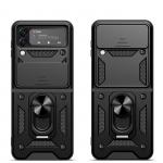 Carcasa Hybrid Armor CamShield compatibila cu Samsung Galaxy Z Flip 4 5G Black 8 - lerato.ro