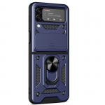 Carcasa Hybrid Armor CamShield compatibila cu Samsung Galaxy Z Flip 4 5G Blue 2 - lerato.ro