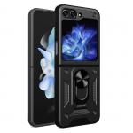 Carcasa Hybrid Armor CamShield compatibila cu Samsung Galaxy Z Flip 5 Black 2 - lerato.ro