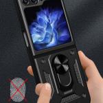 Carcasa Hybrid Armor CamShield compatibila cu Samsung Galaxy Z Flip 5 Black 4 - lerato.ro