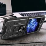 Carcasa Hybrid Armor CamShield compatibila cu Samsung Galaxy Z Flip 5 Black 8 - lerato.ro