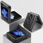Carcasa Hybrid Armor CamShield compatibila cu Samsung Galaxy Z Flip 5 Black 3 - lerato.ro