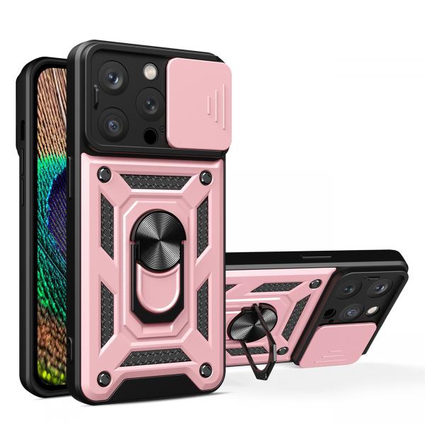 Carcasa Hybrid Armor CamShield compatibila cu iPhone 14 Pro Max Pink 1 - lerato.ro