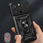 Carcasa Hybrid Armor CamShield compatibila cu iPhone 15 Pro Max Black 4 - lerato.ro