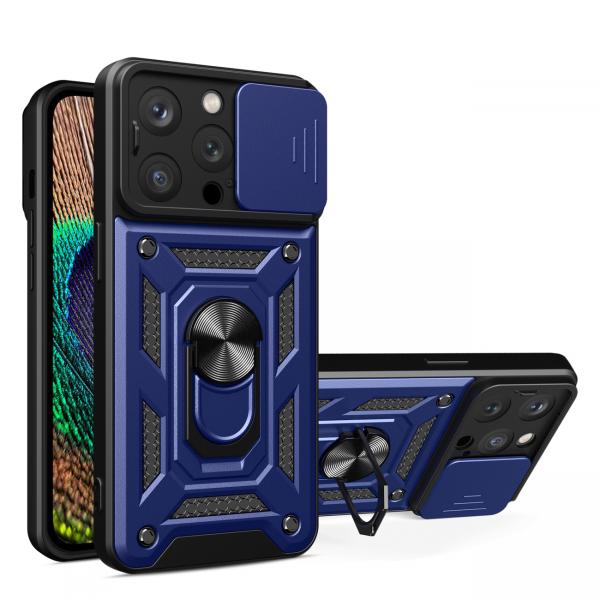 Carcasa Hybrid Armor CamShield compatibila cu iPhone 15 Pro Max Blue