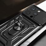Carcasa Hybrid Armor CamShield compatibila cu iPhone 15 Pro Black