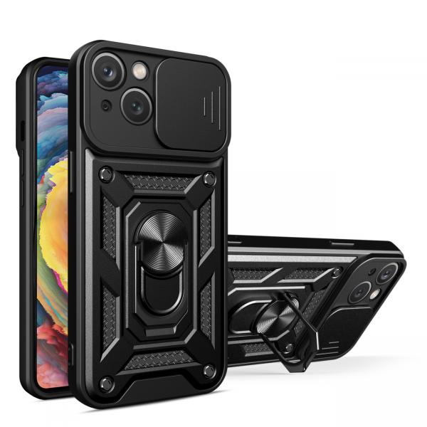 Carcasa Hybrid Armor CamShield compatibila cu iPhone 15 Black