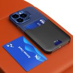 Carcasa Leather Wallet Stand compatibila cu iPhone 14 Plus Blue