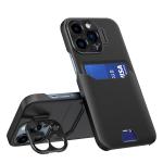 Carcasa Leather Wallet Stand compatibila cu iPhone 14 Pro Max Black 2 - lerato.ro