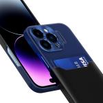 Carcasa Leather Wallet Stand compatibila cu iPhone 14 Pro Blue 6 - lerato.ro