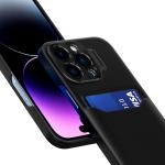 Carcasa Leather Wallet Stand compatibila cu iPhone 14 Black 8 - lerato.ro