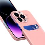 Carcasa Leather Wallet Stand compatibila cu iPhone 14 Pink 7 - lerato.ro