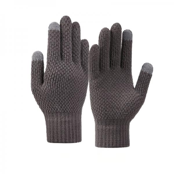 Manusi sport de iarna Braided Gloves, Compatibile Touchscreen, Marime universala, Gri 1 - lerato.ro