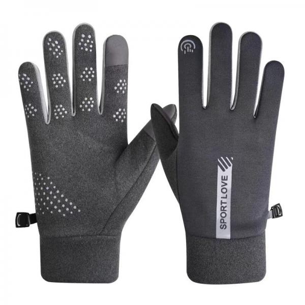 Manusi sport de iarna pentru barbati Windproof Gloves, Compatibile Touchscreen, Marime universala, Gri