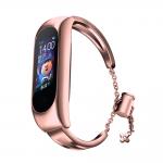 Bratara metalica compatibila cu Xiaomi Mi Band 3 / 4 / 5 / 6, Roz 2 - lerato.ro