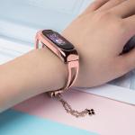Bratara metalica compatibila cu Xiaomi Mi Band 3 / 4 / 5 / 6, Roz 3 - lerato.ro