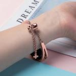 Bratara metalica compatibila cu Xiaomi Mi Band 3 / 4 / 5 / 6, Roz 4 - lerato.ro