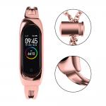 Bratara metalica compatibila cu Xiaomi Mi Band 3 / 4 / 5 / 6, Roz 8 - lerato.ro