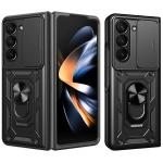 Husa Hybrid Armor Camshield cu suport si capac pentru camera compatibila cu Samsung Galaxy Z Flip 7 Black 2 - lerato.ro