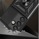 Carcasa Hybrid Armor Camshield cu suport si capac pentru camera, compatibila cu Nothing Phone (3a) Pro 5G, Negru 3 - lerato.ro