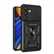 Carcasa Hybrid Armor Camshield cu suport si capac pentru camera, compatibila cu Oppo F29 Pro 5G, Negru