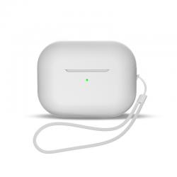 Carcasa din silicon OEM cu Lanyard compatibila cu Apple AirPods 1/2, Alb