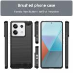 Carcasa Carbon Case compatibila cu Xiaomi Redmi Note 13 5G, Negru 3 - lerato.ro