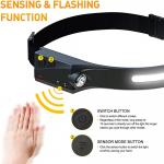 Lanterna frontala WLCHL03, 5 moduri de iluminare, Senzor miscare, 350lm, 1200 mAh, Autonomie maxima 8h, Incarcare USB-C, IPX4, Negru 10 - lerato.ro