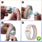 Husa si curea pentru copii EA-67-0Y3S Rainbow compatibila cu Apple AirTag, Multicolor 3 - lerato.ro