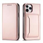 Carcasa Magnet Card Case compatibila cu iPhone 12 Pro, Roz 6 - lerato.ro