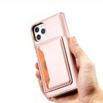 Carcasa Magnet Card Case compatibila cu iPhone 12 Pro, Roz 11 - lerato.ro