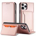 Carcasa Magnet Card Case compatibila cu iPhone 12 Pro Max, Roz 3 - lerato.ro