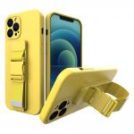 Carcasa Rope Case cu lanyard compatibila cu iPhone 12, Galben 2 - lerato.ro