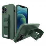 Carcasa Rope Case cu lanyard compatibila cu iPhone 12 Pro, Dark Green 2 - lerato.ro