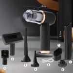 Aspirator auto KH-128, 5000Pa, 60W, 1500mAh, Recipient praf 0.2l, USB-C, Set accesorii inclus, Negru 13 - lerato.ro