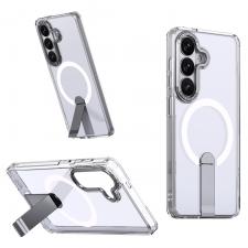 Huse si carcase Samsung Galaxy S26 Plus, Carcasa Hybrid Armor X cu MagSafe si Stand compatibila cu Samsung Galaxy S26 Plus, Transparent, lerato.ro