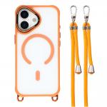 Carcasa cu MagSafe si Crossbody Lanyard compatibila cu iPhone 17, Portocaliu 2 - lerato.ro