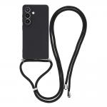 Carcasa cu Fiber Lining si Crossbody Lanyard compatibila cu Samsung Galaxy S26, Negru 2 - lerato.ro