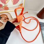 Carcasa din silicon cu Card Holder si Crossbody Lanyard compatibila cu iPhone 17, Portocaliu 5 - lerato.ro