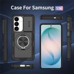 Carcasa Sliding Camera Cover cu Stand compatibila cu Samsung Galaxy S26, Negru 9 - lerato.ro