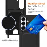 Carcasa cu Card Holder si Crossbody Lanyard compatibila cu Samsung Galaxy S26, Negru 5 - lerato.ro