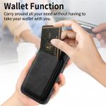 Carcasa din piele sintetica cu MagSafe si suport magnetic pentru carduri detasabil compatibila cu iPhone 17, Negru 13 - lerato.ro