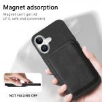 Carcasa din piele sintetica cu MagSafe si suport magnetic pentru carduri detasabil compatibila cu iPhone 17, Negru 11 - lerato.ro